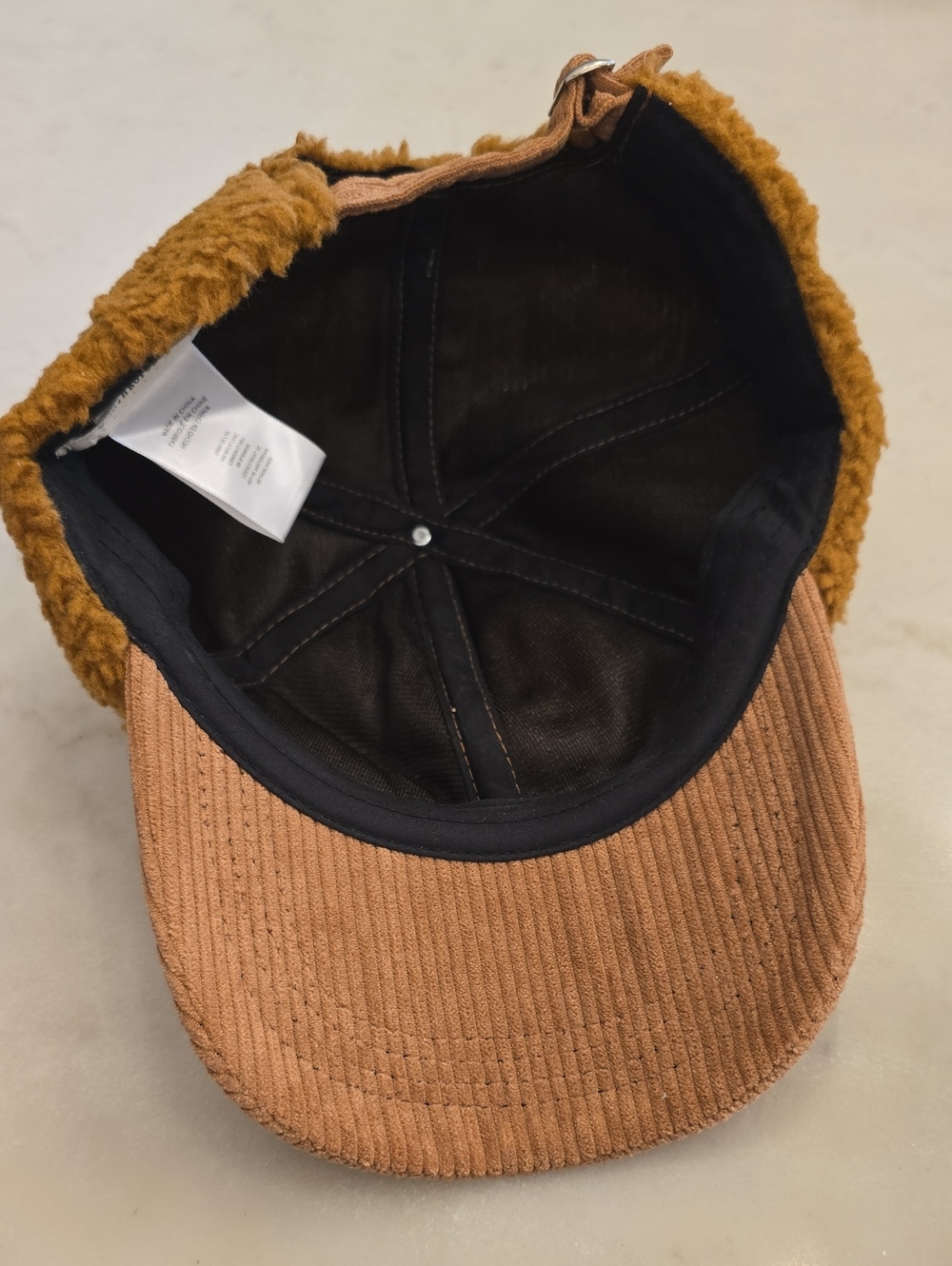 NWT Anthropologie Teddy Sherpa Corduroy Cap - Picture 5 of 7